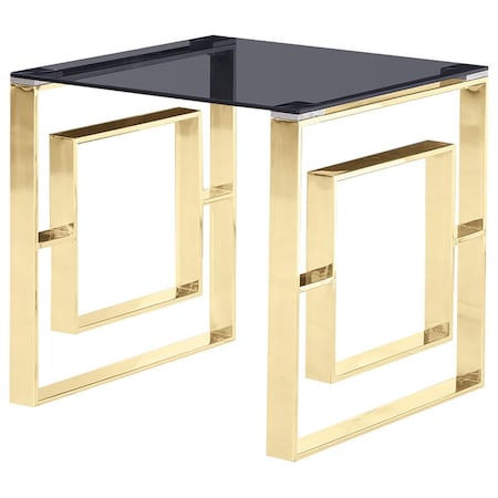 Best Master Furniture Smoked Glass Living Room Gold End Table E28 Gold End Table